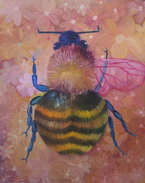 Bumble bee oil painting